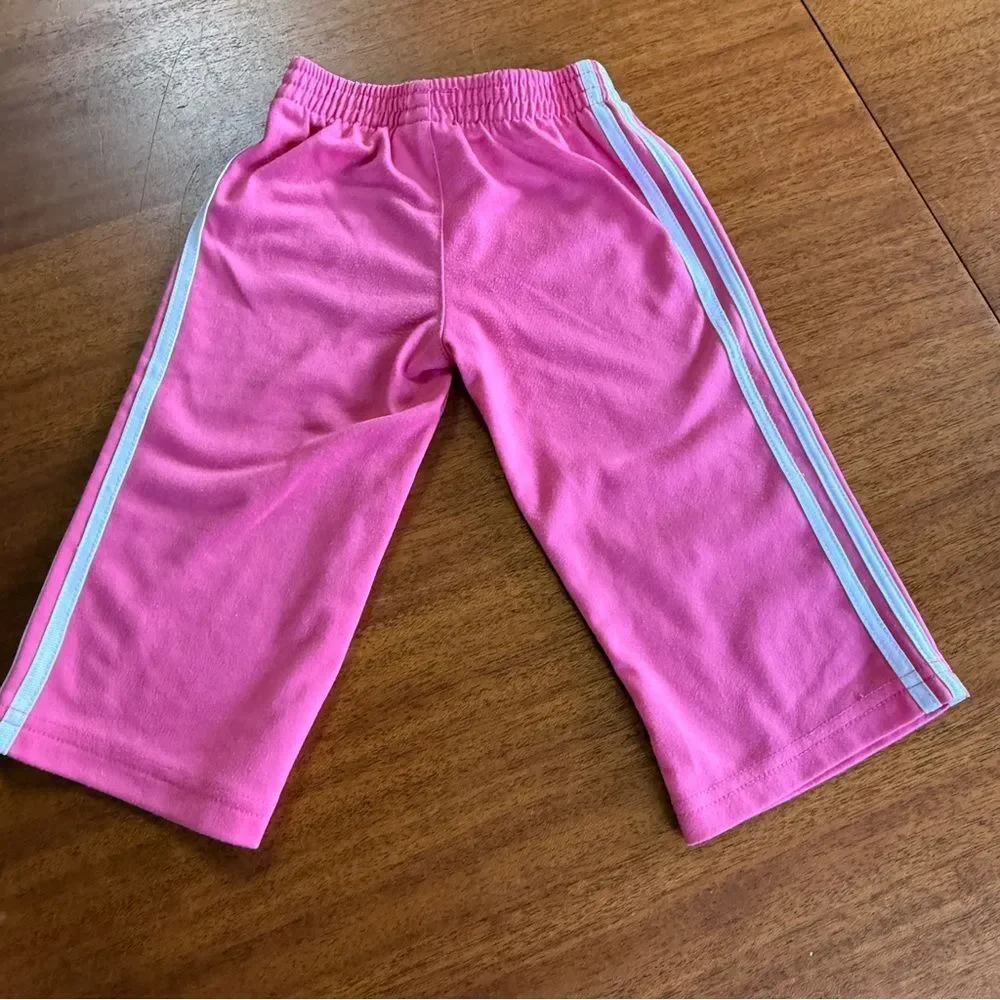 Adidas Baby Girl Pink Track Pants White Stripes 12 Months